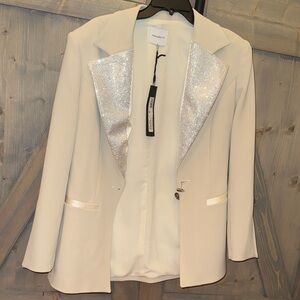 Elegant Cream Blazer with Silver Details